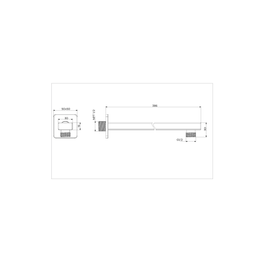 Grifo Ducha City Inox Satin Brazo Cuadrado Pared 400 mm